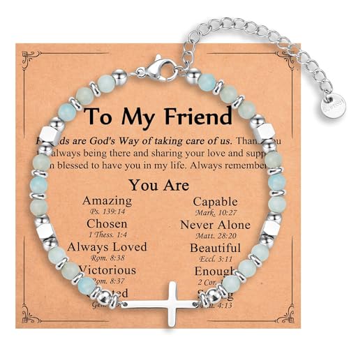 Image of Religious Cross Bracelet for Women Girls, Christian Gifts for Daughter Granddaughter Sister in Christ Friend Niece on Birthday Christmas Easter Valentines Day Graduation