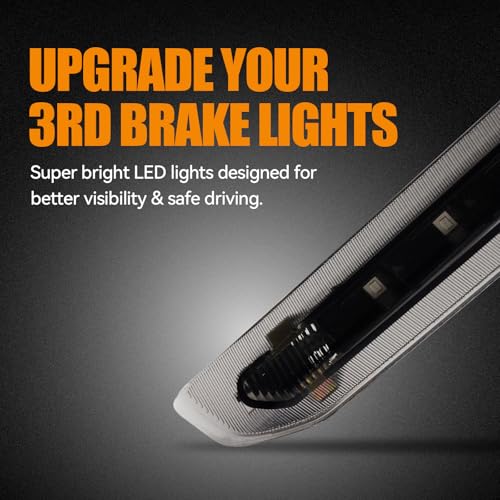Image of Third 3rd Brake Light LED for 2013-2018 Ford Escape, High Mount Rear Brake Lights Assembly for 13-18 Escape, Waterproof Center Cab Lamp Stop Light (Black)