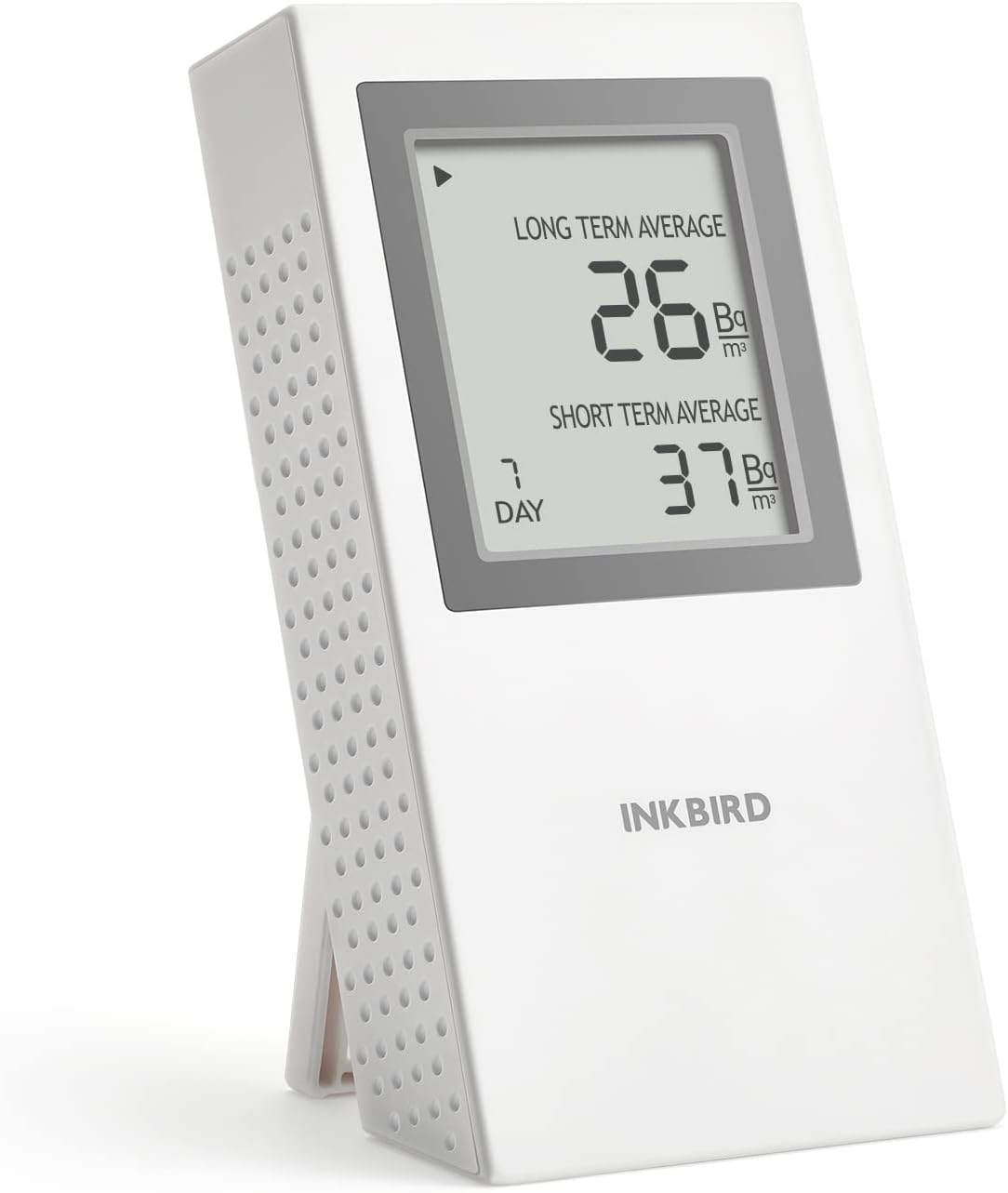 Inkbird Medidor Radon,Detector de Radon Portatile Monitoreo Continuo a Corto y Largo Plazo,Alerta de Pila Baja,Versión EU-Bq/m³,Detector de Gas Radón para Casa, Oficina, Garaje