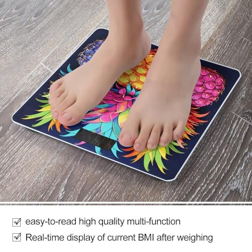 Báscula de baño digital Colorful Pineapple vidrio templado 400lb miniatura 5