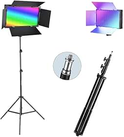 Painel LED Iluminador RGB Bicolor Pro LED 800 RGB com Tripé Iluminação para Estúdio 1,90m - S60