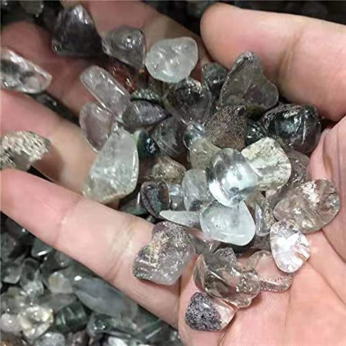 Pietra Naturale da Giardino in Cristallo lodolite Ghiaia di Cristallo Fantasma Verde for la Decorazione Domestica 100 g 9-12 mm Raccolta domiciliare