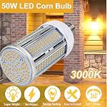 Paquet de 2 50W LED Ampoule claire de maïs 6000 Ampoule de maïs Led de Lumen Super Bright 3000K Blanc chaud E26/E27 Base LED Ampoule pour maison Garage éclairage Garage jardin Bureau Ménage