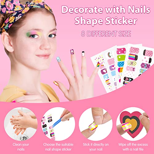 BATTOP Kids Nail Polish Set for Girls, Nail Kit for Girls Ages 7-12, 3 IN 1 Kids Nail Polish Pen for Nail Art Combo Glitter with 3D Nail Studio Decoration Accessories, Nail Sticker for Kids, Perfect Christmas Birthday Gifts for 8 ,9,10 year old girls - Thumbnail 2