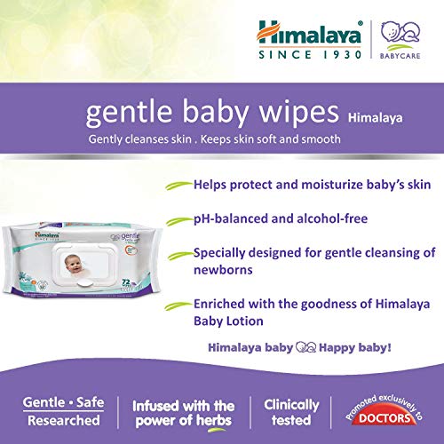 Image of Himalaya Gentle Baby Shampoo (200ml) & Himalaya Gentle Baby Wipes, 72 Wipes,White
