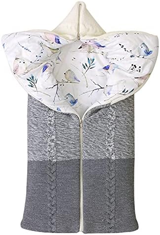 Maeau Newborn Baby Sleeping Bag Multifunction Swaddle Blanket Stroller Wrap for Baby Girls Boys 0-12 Months Grey