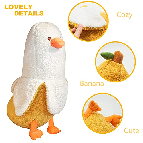 Annco Cute Banana Duck Plush Soft Toys, Stuffed Animal, Soft Long Body Hugging Pillow Gifts - Image 3