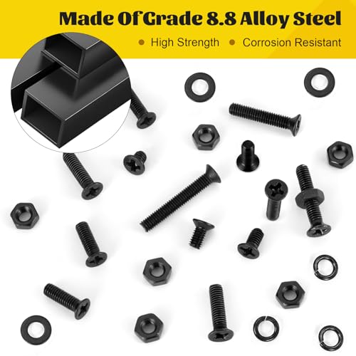 Image of 1320pcs M3 Countersunk Screws Assortment Kit, M3x4 /6 /8 /10 /12 /16 /20 mm Phillips Flat Head Bolts and Nut Assorted Set, Machine Screws Grade 8.8 Alloy Steel Black Zinc Plated