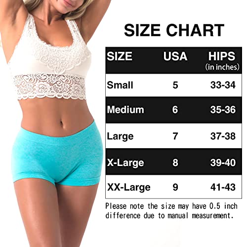 R Ruxia Women's Boyshort Panties Seamless Nylon Underwear Stretch Boxer Briefs 5 Pack #TOP5