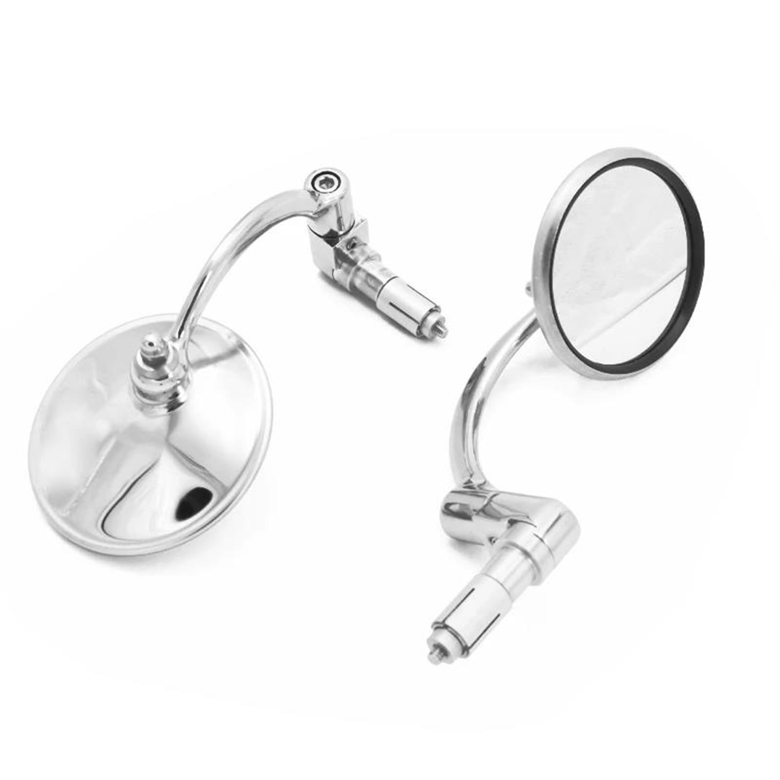 Motor spiegels Roestvrijstalen spiegel Retro Vintage Ronde achteraanzichtspiegel Universele 22 mm-25 mm bolle clip motorfiets achteruitkijkspiegel Motor zijspiegel (Kleur : 2