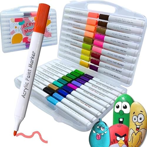 Kit Canetinhas Acrílicas 36 Cores – Marcadores à Base d’Água para...