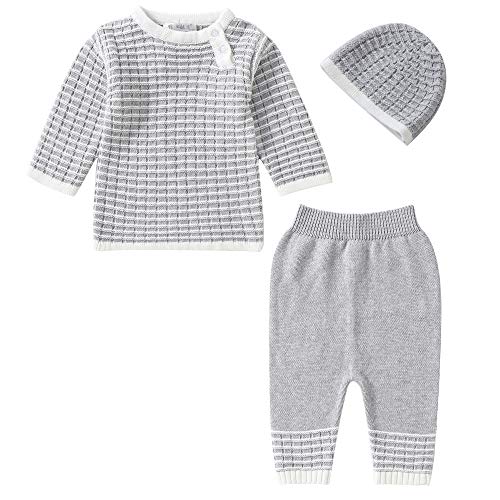 Booulfi Baby Boy's/Girl's Unisex Warm Winter Suit Newborn Cotton Yarn Knitted Sweater Gray