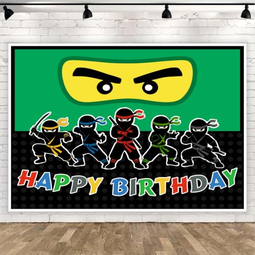 Image of Ninja Theme Backdrop | Backdrop for Birthday Decoration | Happy Birthday Banner (Pack of 1, Multicolor, Size: 4x3 Feet)