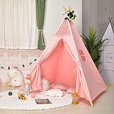 ★ PRESENTE PERFECTO PARA SUS HIJOS: El cordón en la puerta del teepee para niños se usa para abrir y cerrar la entrada. Además, agregamos una ventana para una buena circulación de aire al tipi de los niños. Los niños están ansiosos por el espacio personal, y esta tienda de juegos es suficiente para satisfacer las ideas de los niños, pueden leer libros, pensar o descansar en un tipi de niños.