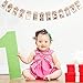 Whaline 1st Birthday Baby Photo Banner for Newborn to 12 Months, Monthly Milestone Photograph Bunting Garland, First Birthday Celebration Decoration (Kraft)