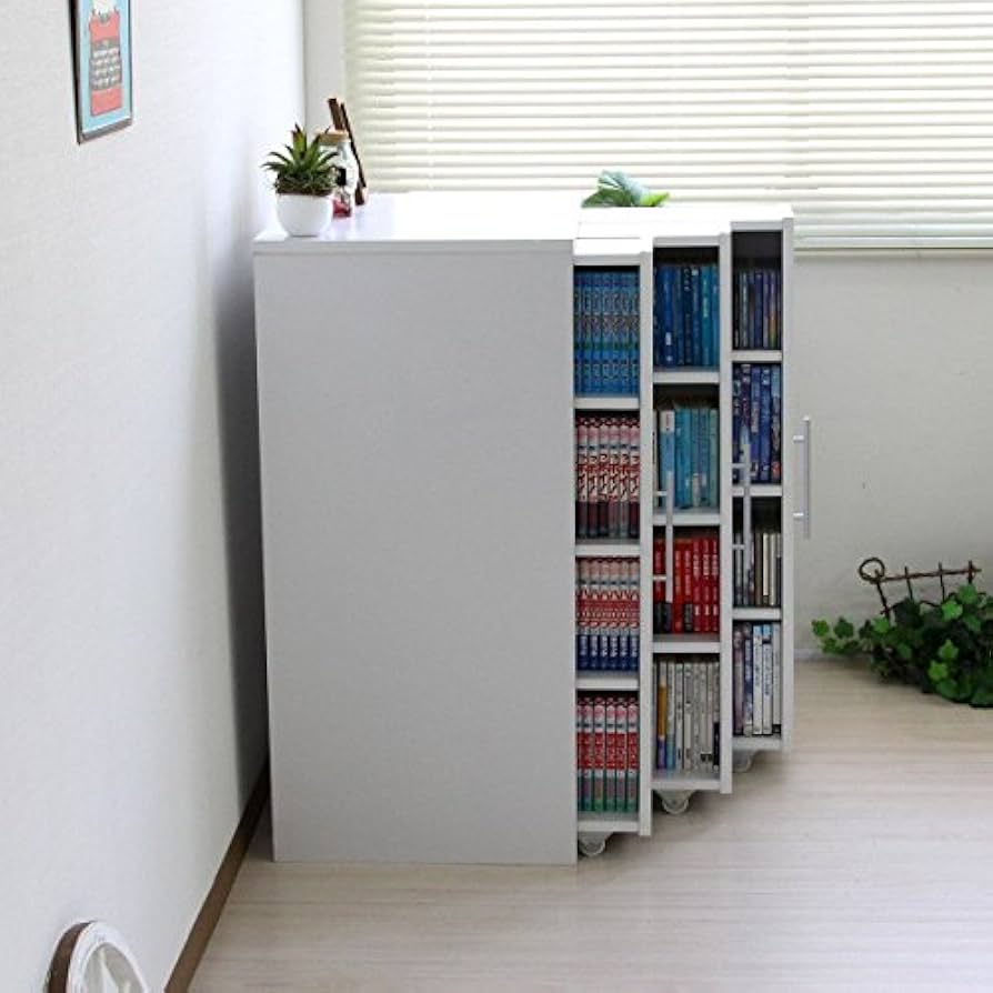 Amazon.co.jp: 本棚 スライド スライド本棚 すきま 収納 隙間