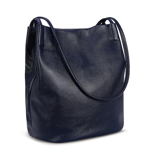 Image of Iswee Soft Leather Tote Bucket Bag Hobo Shoulder Purse and Handbags Women | Large Size Roomy Pocketbooks Ladies Bag Everyday Bag Casual Work Travel Designer Hand Bag
