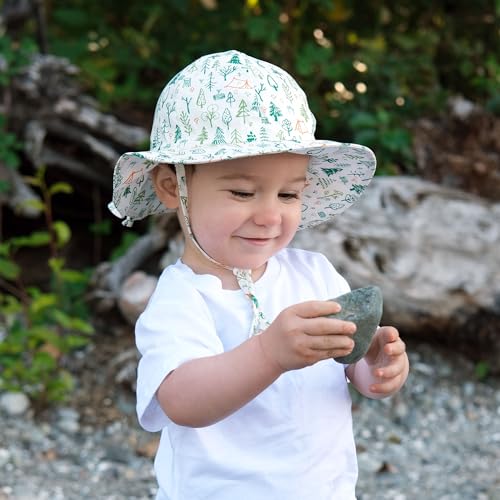 JAN & JUL Boys' Cotton Sun-Hat, 50+ UPF Summer Floppy Hat for Babies and Toddlers (M: 6-24 Months, Camp Grove)