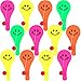 12 Pièces Bat et Balle sur Planche à Pagaie Élastique Mini Jouet de Boule de Pagaie Visage Souriant Boule de Poche sur Ficelle Petit Jouet pour Remplisseurs de Sacs, Couleurs Aléatoires