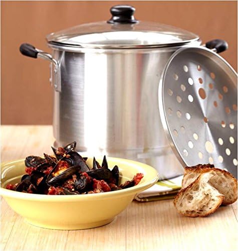 IMUSA USA Steamer with Glass Lid 20-Quart, Silver