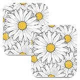 Jihqo Motion Sensor Night Light White Daisies Art LED Nightlights Plug-in Dusk to Dawn Adjustable Br