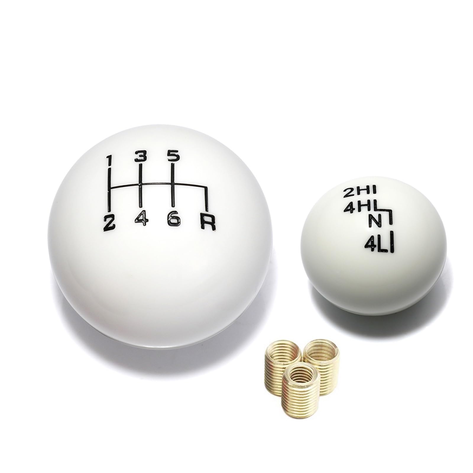 POANBCGY for Jeep for Wrangler YJ's TJ's JK's Ball Style 6 Speed Transfer Case Gear Shift Knob Head Replacement Parts(White)