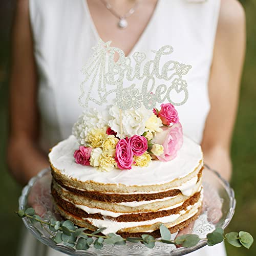 Gyufise 1 Pack Bride To Be Cake Topper Silver Glitter Bridal Shower Cake Topper Bridal Decorations Bachelorette Party Decorations For Engagement Theme Party Cake Decorations Supplies #TOP6