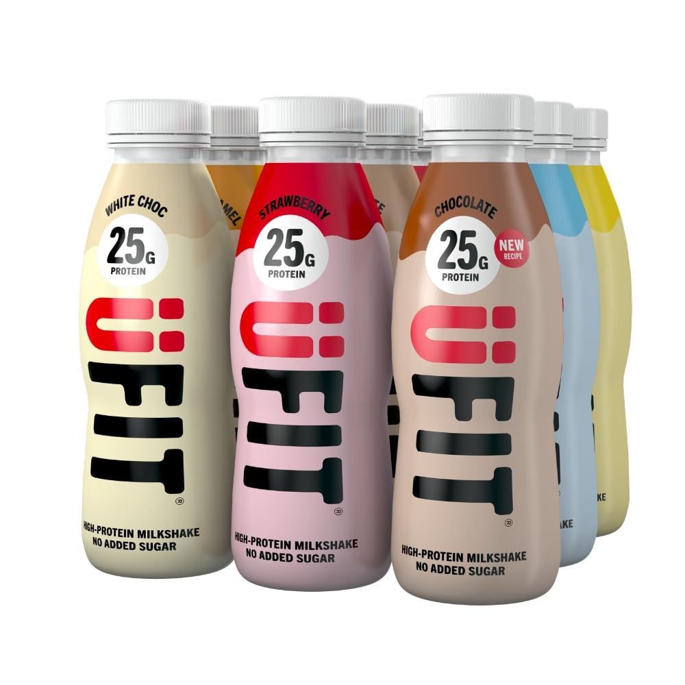 UFIT Variety Pack High 25g Protein Shake, No Added Sugar, Fat Free – Mixed Flavours, Multipack, Ready To Drink (Pack of 9 x 330ml)