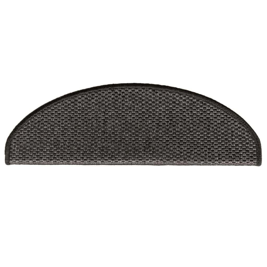 Tapis d'escalier autocollants aspect sisal - 30 pièces - 65 x 21 x 4 cm - Anthracite
