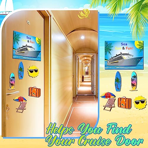 Image of Kanayu 6 Pcs Sun Cruise Door Decorations Magnetic Large Ship Decorations Magnets Anchor Cruise Decor Car Fridge Magnet Decal for Carnival Stateroom Door