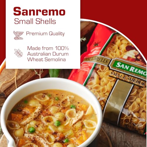 Image of San Remo Small Shells Pasta, 500g | Classic Shell Shape for Soups, Salads & Saucy Recipes | 100% Vegetarian /Vegan (Pack of 2)