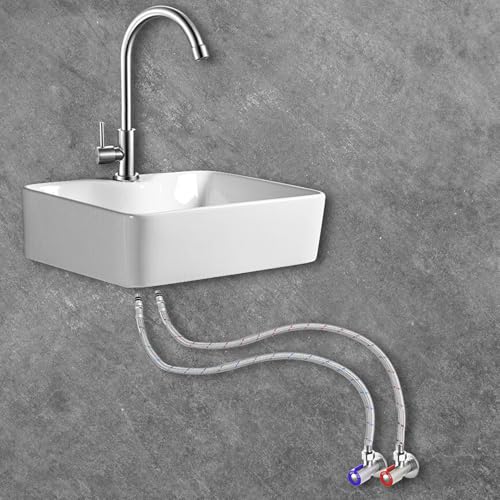 2 Stück Flexschlauch G3/8 x M10, Anschlussschlauch Armatur mit Dichtungsband, Geflochtener Edelstahl Anschlussschlauch, Panzerschlauch Flexschlauch Verlängerung für Mischbatterie Wasserhahn