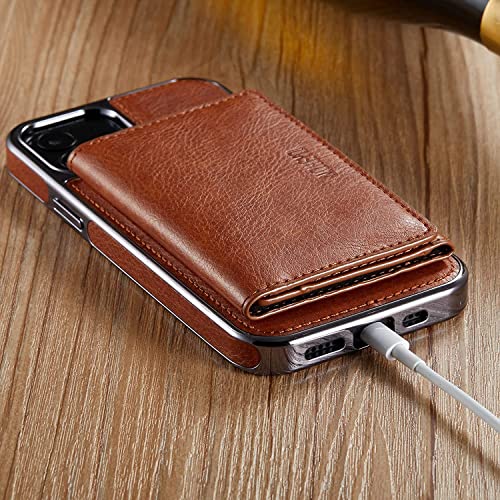 Sibada Compatible With Apple Iphone 11 Case Wallet Magnetic Removable Card Holder Luxury Vegan Leather Slim Thin Cover - Brown #TOP6