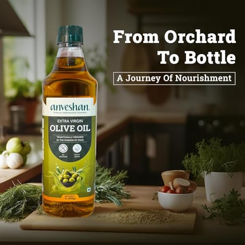 Image of Anveshan Extra Virgin Olive Oil - 1Lx2 | Cold Press Extraction | Rich in Vitamin E & K | Perfect for Salad Dressings, Sauteing, Marinades - Imported from Spain