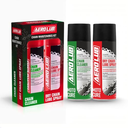 Image of Chain Lube Spray & Chain Cleaner Spray Combo Kit for Bikes 145ml Each for Superior Chain Care | Rust & Corrosion Protection, Smooth Lubrication Suitable for All Motorcycles O /X /Z-Ring Chains