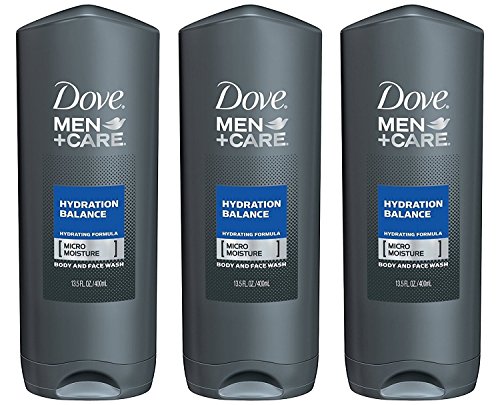 Dove Men + Care Body & Face Wash - Hydration Balance - Net Wt. 13.5 FL OZ (400 mL) Each - Pack of 3