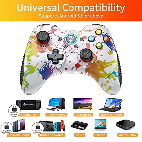 【2023 New】 Easysmx Wireless Gaming Controller For Windows 7 8 10 11 Pc/Ps3/Android/Switch/Steam Deck, Dual-Vibrate Gamepad Joystick Computer Game Controller With Turbo, 14 Hours Working Battery #TOP1