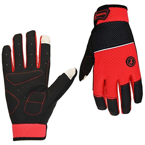 Red, XL winter cycling gloves full finger Breathable bicycle gloves