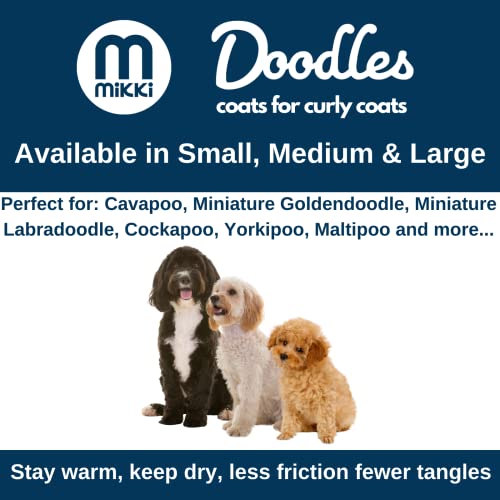 Mikki Doodles Hunde-Regenmantel, wasserdicht, Winddicht, seidiges Futter, weniger Reibung bedeutet weniger Knoten und Verfilzungen, Größe S, Schwarz