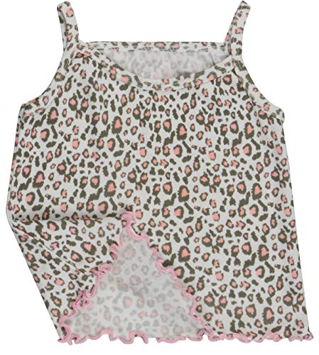 Image of ToBeInStyle Girl's 4 Pack Ruffle Hem Spaghetti Strap Tank Tops