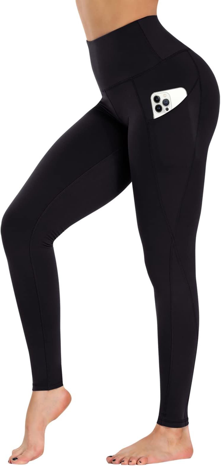 GAYHAYLeggings with Pockets for Women Reg & Plus Size - Compression Capri Yoga Pants High Waist Tummy Control for Workout