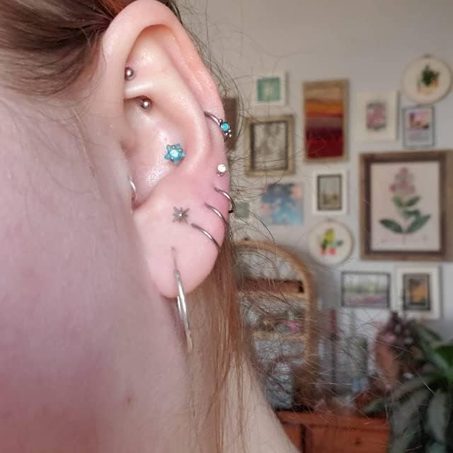 D.Bella Hinged Nose Rings Hoop 316L Surgical Steel Hypoallergenic Septum Ring Lip Ring Helix Cartilage Rook Earrings Body Piercing Jewelry 14G 16G 18G 20G, Diameter 5mm to 14mm - Image 6