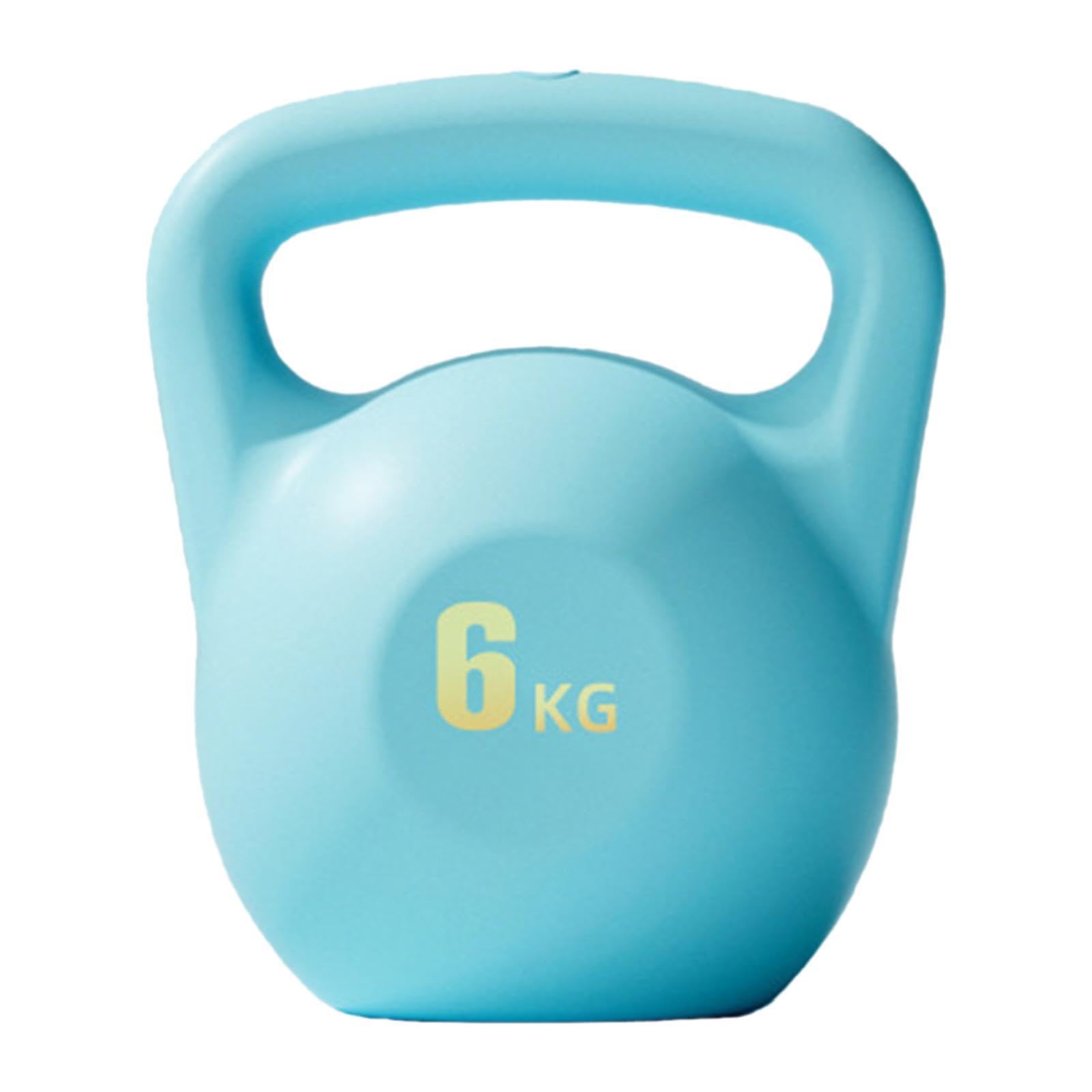 Kettlebell Rellenable de Agua Mancuerna Entrenamiento Cuerpo Completo Mango Seguro Recubrimiento de Silicona Material PE Adecuado para Gimnasio, Azul 6kg