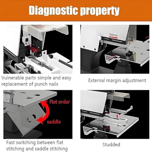 Cucitrice elettrica resistente, forza di rilegatura regolabile fino a 40 fogli, perfetta per rapporti, manuali, opuscoli e uso domestico/ufficio, durevole ed efficiente