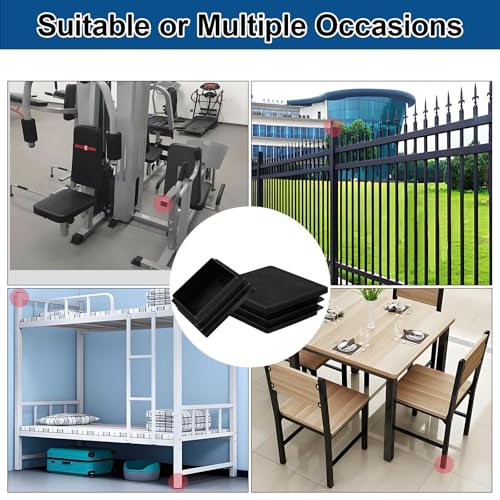 Image of 30 Pack Tubing Plug, 2Inch Square Plastic Plug Insert, Square End Caps for Metal Tube, Chair Legs, Fence