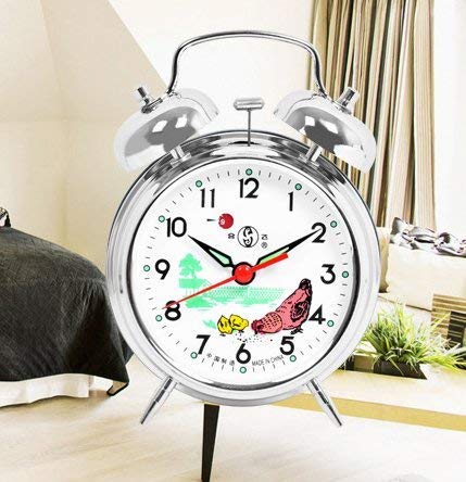 Sveglia Classica A Campana - Doppio Campanello, Modello Grande, Colore Argento, Dimensioni 120x170x55 Mm - Foto 2