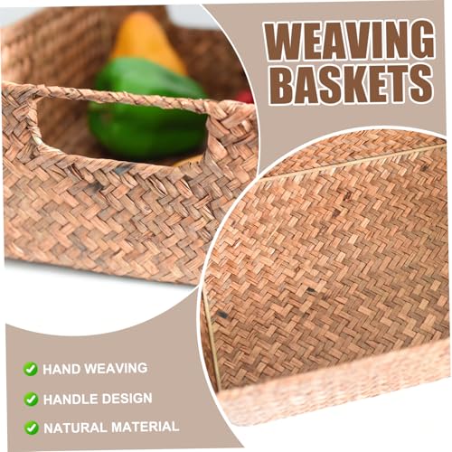 Panier de rangement en osier 12x8x4 pouces avec poignées intégrées - 3