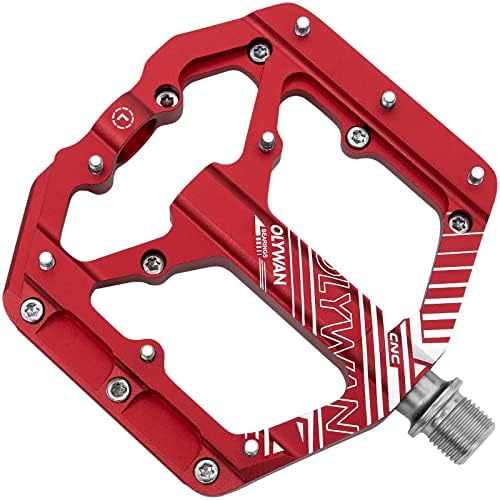 Olywan Mountain Bike Pedals Road Bicycle Pedals Non-Slip Cycling Pedals Flat Platform Pedals 3 Bearings Pedals for BMX MTB 9/16