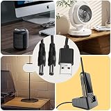 HATMINI 2 x kabel zasilający USB do DC5521 – 5 V USB A męski na podwójny DC 5,5 x 2,1 mm męski kabel wtykowy do wentylatora, światła LED, routera itp