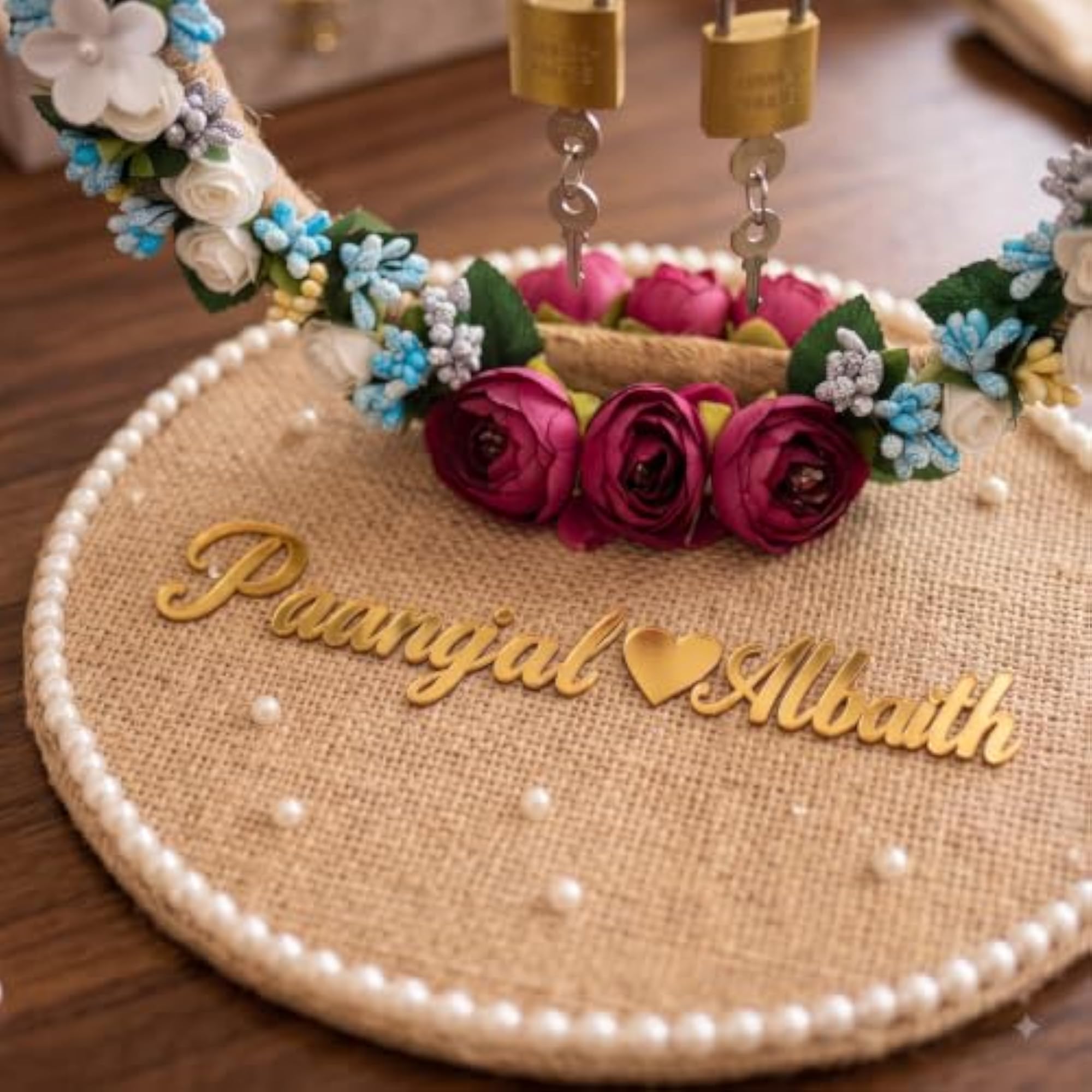 Personalized Engagement Platter with Lock & Key Theme